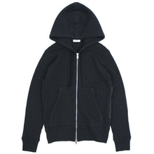 画像をギャラリービューアに読み込む, Seagreen(シーグリーン)BIG WAFFLE HOODIE ビッグ ワッフル ダブルジップアップ パーカー【ブラック】国内正規品