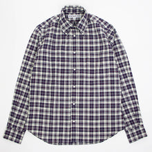 画像をギャラリービューアに読み込む, INDIVIDUALIZED SHIRTS(インディヴィジュアライズド シャツ)STANDARD FIT スタンダードフィット チェック柄 ボタンダウン コットン シャツ【ネイビー×アイボリー×レッド】国内正規品