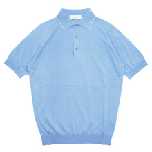 画像をギャラリービューアに読み込む, FILIPPO DE LAURENTIIS(フィリッポ デ ローレンティス)ハイゲージ コットン ニット ポロシャツ【サックス】国内正規品