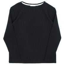 画像をギャラリービューアに読み込む, MAISON CORNICHON(メゾン コルニション)コットンフライス編み ボートネック カットソー【ブラック】国内正規品