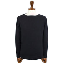 画像をギャラリービューアに読み込む, MAISON CORNICHON(メゾン コルニション)コットンフライス編み ボートネック カットソー【ブラック】国内正規品