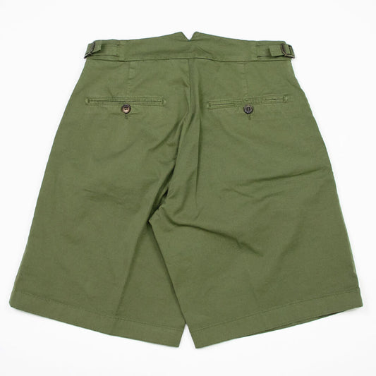 BERWICH(ベルウィッチ)SCOTCH SHORT スコッチ 2プリーツ コットン ショート パンツ【ミリタリーグリーン】国内正規品