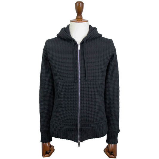 Seagreen(シーグリーン)BIG WAFFLE HOODIE ビッグ ワッフル ダブルジップアップ パーカー【ブラック】国内正規品