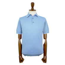 画像をギャラリービューアに読み込む, FILIPPO DE LAURENTIIS(フィリッポ デ ローレンティス)ハイゲージ コットン ニット ポロシャツ【サックス】国内正規品