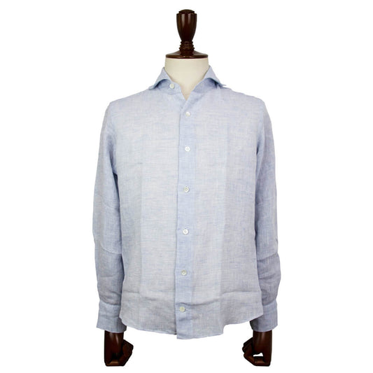 giannetto(ジャンネット)Vinci fit ワイドカラー リネン シャツ【サックス】国内正規品