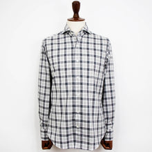 画像をギャラリービューアに読み込む, giannetto(ジャンネット)Vinci fit ヴィンチフィット ブロックチェック柄 カッタウェイカラー コットン シャツ【ブラック×ホワイト】国内正規品