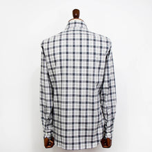 画像をギャラリービューアに読み込む, giannetto(ジャンネット)Vinci fit ヴィンチフィット ブロックチェック柄 カッタウェイカラー コットン シャツ【ブラック×ホワイト】国内正規品