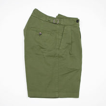 画像をギャラリービューアに読み込む, BERWICH(ベルウィッチ)SCOTCH SHORT スコッチ 2プリーツ コットン ショート パンツ【ミリタリーグリーン】国内正規品