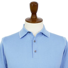 画像をギャラリービューアに読み込む, FILIPPO DE LAURENTIIS(フィリッポ デ ローレンティス)ハイゲージ コットン ニット ポロシャツ【サックス】国内正規品