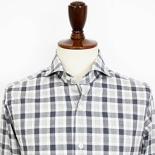 画像をギャラリービューアに読み込む, giannetto(ジャンネット)Vinci fit ヴィンチフィット ブロックチェック柄 カッタウェイカラー コットン シャツ【ブラック×ホワイト】国内正規品