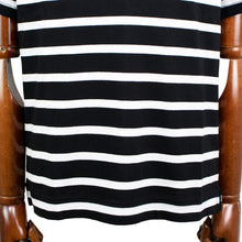 画像をギャラリービューアに読み込む, CIRCOLO 1901(チルコロ 1901)ボーダー柄 ストレッチ コットン Tシャツ【ブラック×ホワイト】国内正規品