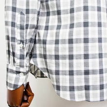 画像をギャラリービューアに読み込む, giannetto(ジャンネット)Vinci fit ヴィンチフィット ブロックチェック柄 カッタウェイカラー コットン シャツ【ブラック×ホワイト】国内正規品