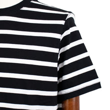 画像をギャラリービューアに読み込む, CIRCOLO 1901(チルコロ 1901)ボーダー柄 ストレッチ コットン Tシャツ【ブラック×ホワイト】国内正規品