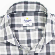 画像をギャラリービューアに読み込む, giannetto(ジャンネット)Vinci fit ヴィンチフィット ブロックチェック柄 カッタウェイカラー コットン シャツ【ブラック×ホワイト】国内正規品