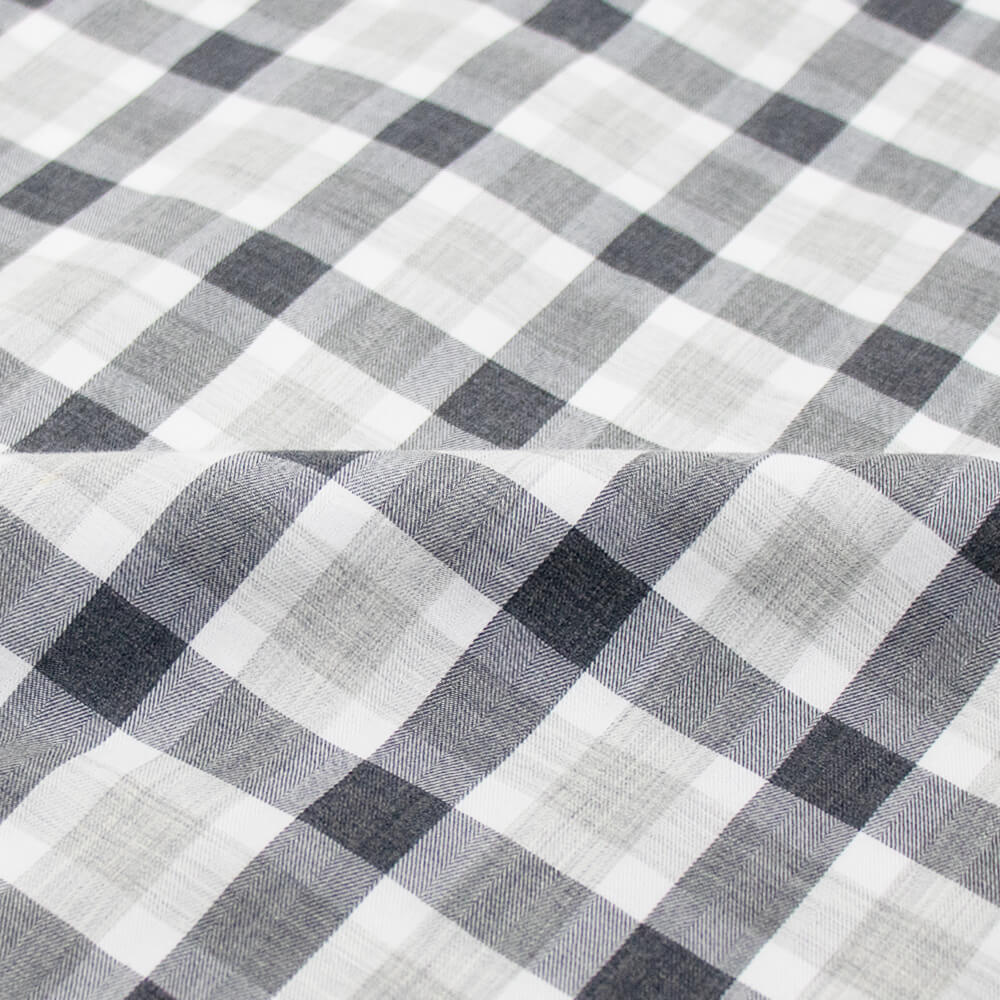 giannetto(ジャンネット)Vinci fit ヴィンチフィット ブロックチェック柄 カッタウェイカラー コットン シャツ【ブラック×ホワイト】国内正規品