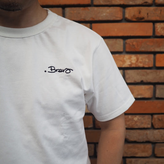 dotBravo(ドットブラーボ)ワンポイント ヘビーオンス クルーネック Tシャツ【ホワイト】国内正規品