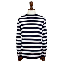 画像をギャラリービューアに読み込む, Blu Bre(ブルブレ)ボーダー柄 コットン ニットT 別注モデル【ネイビー×ホワイト】国内正規品