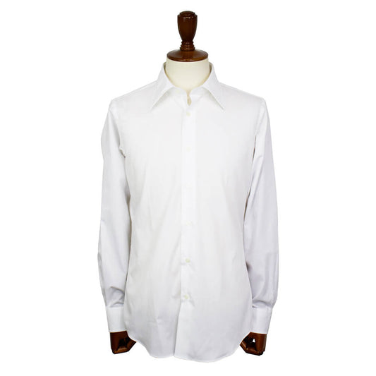 BRUNO(ブルーノ)セミワイドカラー ブロード ドレス シャツ【ホワイト】