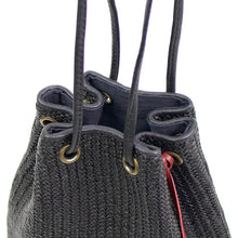 画像をギャラリービューアに読み込む, FATTORIA del CUOIO(ファットリアデルクオーイオ)イントレチャート 巾着 レザーバッグ【ブラック】国内正規品