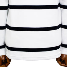 画像をギャラリービューアに読み込む, MAISON CORNICHON(メゾン コルニション)コットンフライス編み ボーダー柄 ボートネック カットソー【ホワイト×ブラック】国内正規品