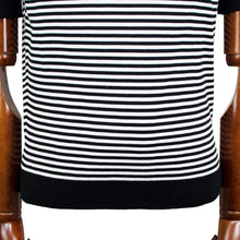 画像をギャラリービューアに読み込む, FILIPPO DE LAURENTIIS(フィリッポ デ ローレンティス)ボーダー柄 ハイゲージ コットン ニット Tシャツ【ブラック×ホワイト】国内正規品