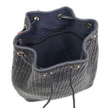 画像をギャラリービューアに読み込む, FATTORIA del CUOIO(ファットリアデルクオーイオ)イントレチャート 巾着 レザーバッグ【ブラック】国内正規品