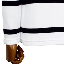 画像をギャラリービューアに読み込む, MAISON CORNICHON(メゾン コルニション)コットンフライス編み ボーダー柄 ボートネック カットソー【ホワイト×ブラック】国内正規品