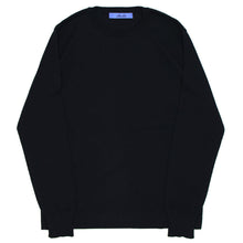 画像をギャラリービューアに読み込む, Blu Bre(ブルブレ)コットン クルーネック ロングスリーブ ニットTシャツ【ブラック】国内正規品
