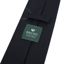画像をギャラリービューアに読み込む, BRUNO(ブルーノ)DORMEUIL ドーメル (AMADEUS365) トレピエゲ 三つ折り ウール ネクタイ【ブラックBLACK】正規販売店