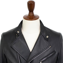 画像をギャラリービューアに読み込む, CINQUANTA(チンクワンタ)STAND COLLAR DOUBLE RIDERS スタンドカラー ダブル ライダースジャケット シルバージップ【ブラックBLACK】国内正規品