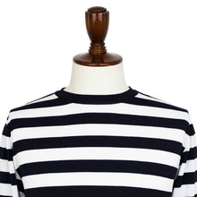 画像をギャラリービューアに読み込む, Blu Bre(ブルブレ)ボーダー柄 コットン ニットT 別注モデル【ネイビー×ホワイト】国内正規品