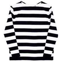 画像をギャラリービューアに読み込む, MAISON CORNICHON(メゾン コルニション)コットンフライス編み ボーダー柄 ボートネック カットソー【ブラック×ホワイト】国内正規品