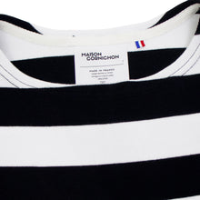 画像をギャラリービューアに読み込む, MAISON CORNICHON(メゾン コルニション)コットンフライス編み ボーダー柄 ボートネック カットソー【ブラック×ホワイト】国内正規品