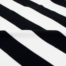 画像をギャラリービューアに読み込む, MAISON CORNICHON(メゾン コルニション)コットンフライス編み ボーダー柄 ボートネック カットソー【ブラック×ホワイト】国内正規品
