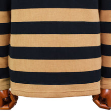 画像をギャラリービューアに読み込む, MAISON CORNICHON(メゾン コルニション)コットンフライス編み ボーダー柄 ボートネック カットソー【ベージュ×ブラック】国内正規品