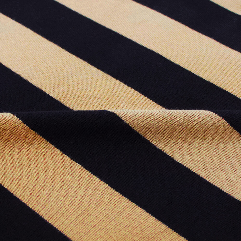 MAISON CORNICHON(メゾン コルニション)コットンフライス編み ボーダー柄 ボートネック カットソー【ベージュ×ブラック】国内正規品