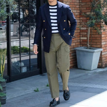 画像をギャラリービューアに読み込む, Blu Bre(ブルブレ)ボーダー柄 コットン ニットT 別注モデル【ネイビー×ホワイト】国内正規品