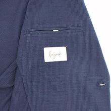 画像をギャラリービューアに読み込む, Finjack(フィンジャック)シアサッカー 2つボタン シングル シャツ ジャケット【ネイビー】国内正規品