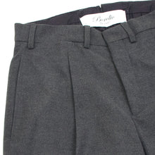 画像をギャラリービューアに読み込む, BORELIO(ボレリオ)ワンプリーツ テーパード パンツ スラックス【ミディアムグレー】国内正規品