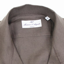 画像をギャラリービューアに読み込む, Massimo d' Augusto(マッシモ ダウグスト)ALFREDO アルフレッド リネン サファリ シャツ ジャケット【ブラウン】国内正規品