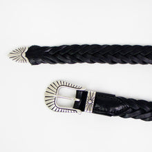 画像をギャラリービューアに読み込む, ALBERTO LUTI(アルべルト ルッティ)ジェニュインレザー メッシュ ウエスタンベルト【ブラック】国内正規品