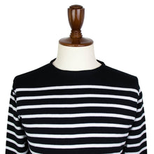 画像をギャラリービューアに読み込む, JOHN SMEDLEY(ジョンスメドレー)CHELTON バスクボーダーシャツ 24G【ブラック×ホワイト】