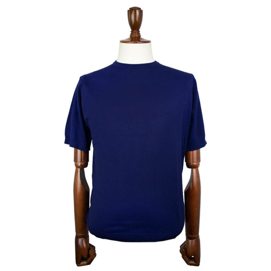 JOHN SMEDLEY(ジョンスメドレー)S4409 半袖クルーネックニット 30G【マリンブルー】