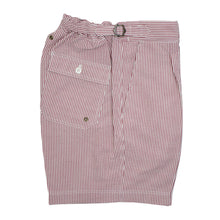 画像をギャラリービューアに読み込む, COLONY CLOTHING(コロニークロージング)Vandori×Giotto 別注 ストライプ柄 シアサッカー ショーツ【レッド】国内正規品