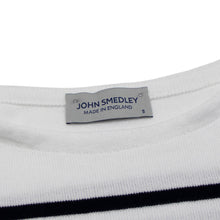 画像をギャラリービューアに読み込む, JOHN SMEDLEY(ジョンスメドレー)CHELTON バスクボーダーシャツ 24G【ホワイト×ネイビー】