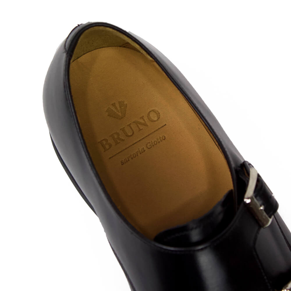 BRUNO(ブルーノ)ダブルモンク ストラップ シューズ 革靴【ブラックBLACK】正規販売店