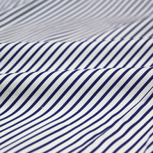 画像をギャラリービューアに読み込む, BRUNO(ブルーノ)ストライプ柄 セミワイドカラー ブロード シャツ【ネイビー×ホワイト】正規販売店