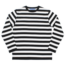 画像をギャラリービューアに読み込む, Blu Bre(ブルブレ)ボーダー柄 コットン ニット Tシャツ【ブラック×ホワイト】国内正規品