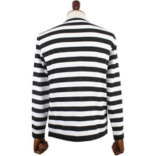 画像をギャラリービューアに読み込む, Blu Bre(ブルブレ)ボーダー柄 コットン ニット Tシャツ【ブラック×ホワイト】国内正規品