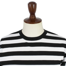 画像をギャラリービューアに読み込む, Blu Bre(ブルブレ)ボーダー柄 コットン ニット Tシャツ【ブラック×ホワイト】国内正規品